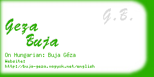 geza buja business card